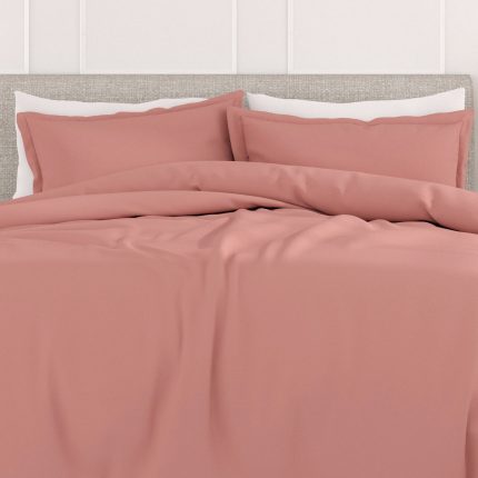 3-Piece Solid Color Duvet Set - Desert Rose, Full/Queen