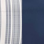 Fabric with blue and white patterns