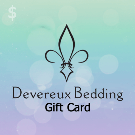 Devereux Bedding gift card with elegant logo design.